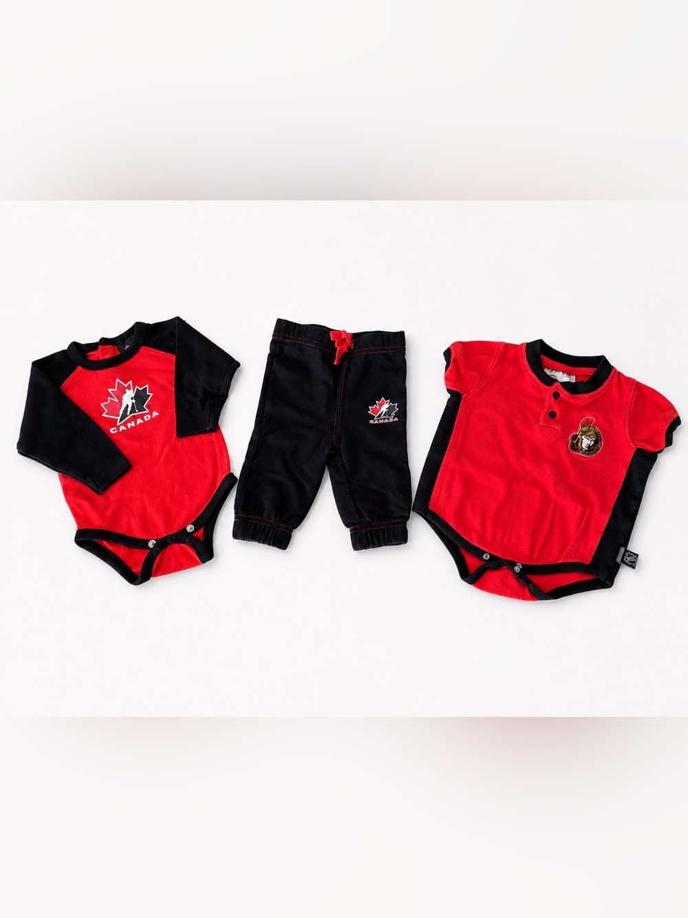 Team Canada + Ottawa Senators Baby Clothing Lot – 0–6 Months